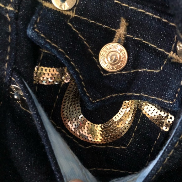 True religion size 27 gold sequin jeans - Picture 5 of 5